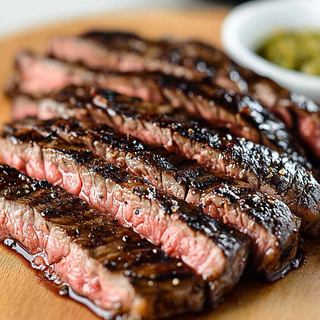 Marinated Flank Steak on Grill