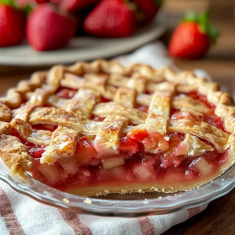 Freshly Baked Strawberry Rhubarb Pie