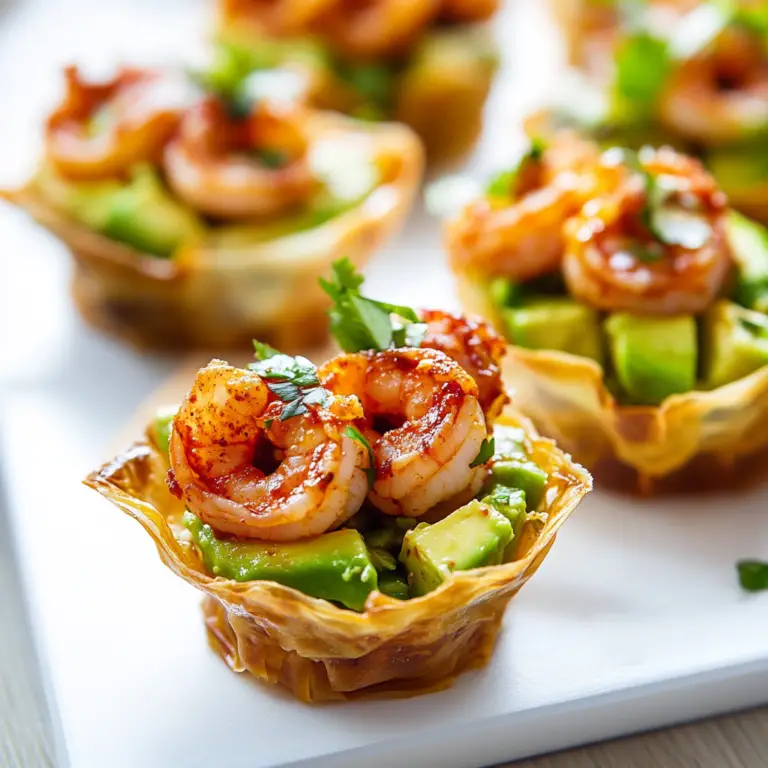 Spicy Shrimp & Avocado Phyllo Cups
