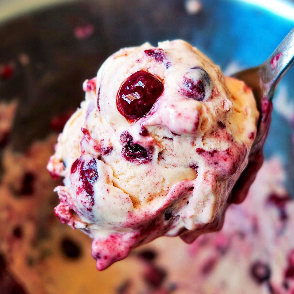 Recipe preparation for Cherry frozen yogurt