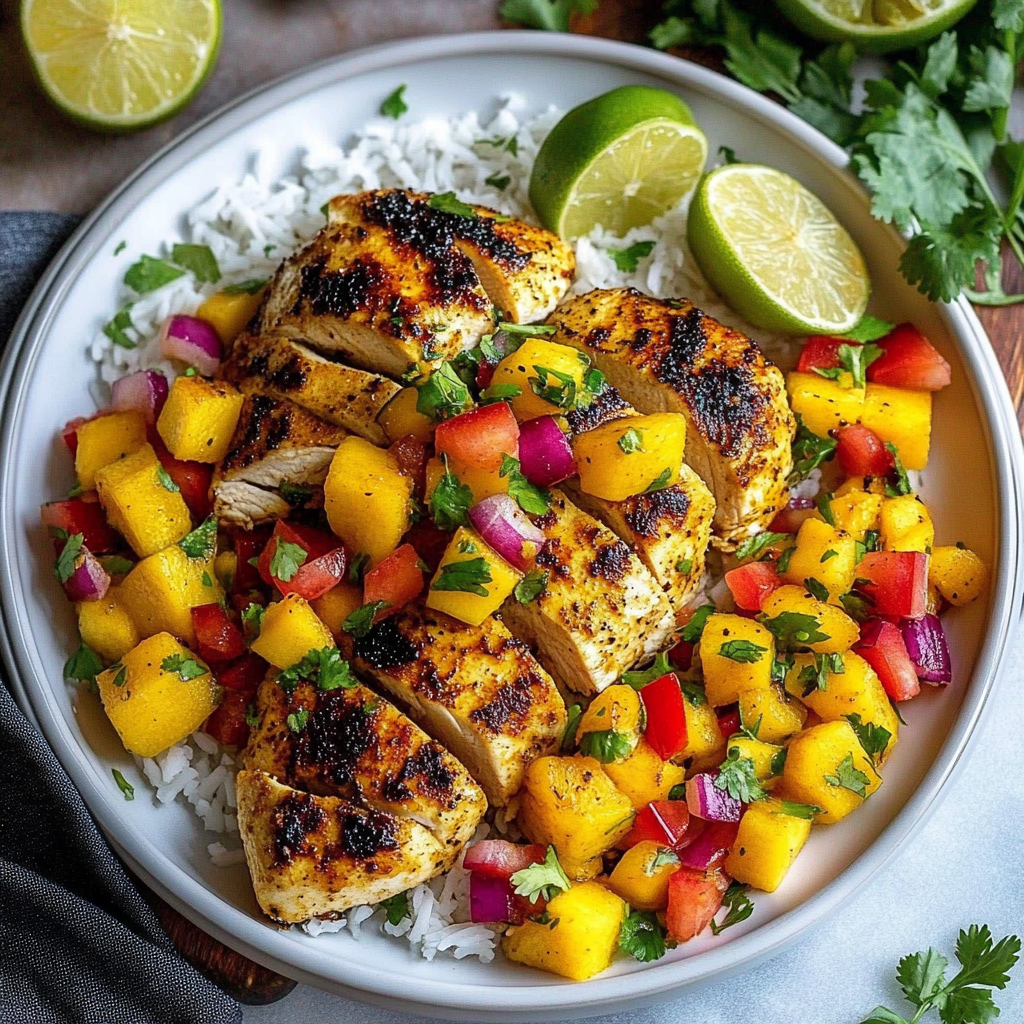 Recipe preparation for Chicken with Mango Salsa