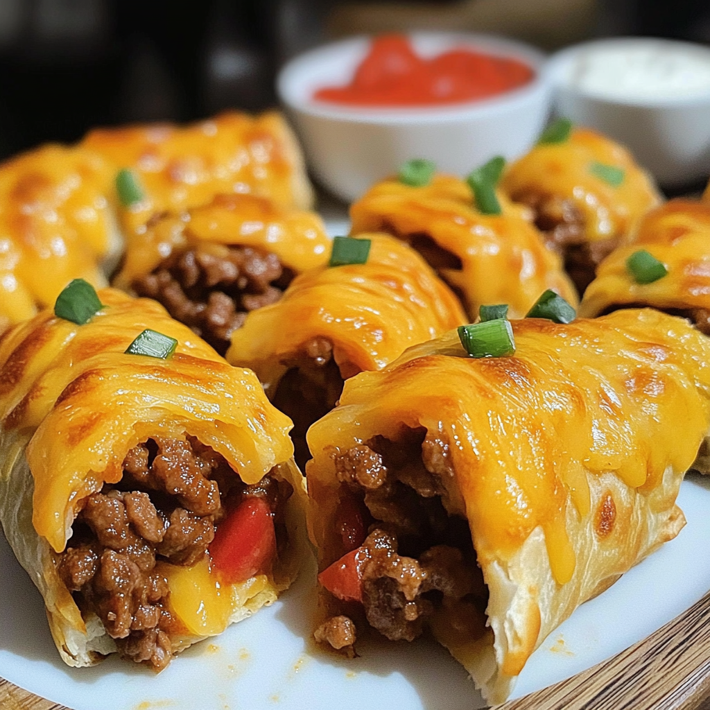 Recipe preparation for Air Fryer Cheesy Taco Bombs