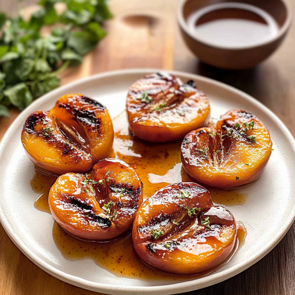 Recipe preparation for Grilled peach recipe