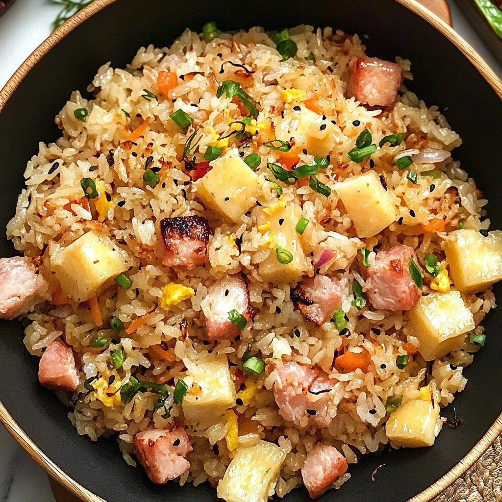 Recipe preparation for Hawaiian Fried Rice