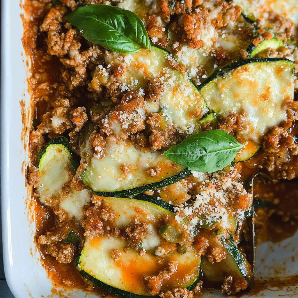 Recipe preparation for Ground Beef Zucchini Casserole