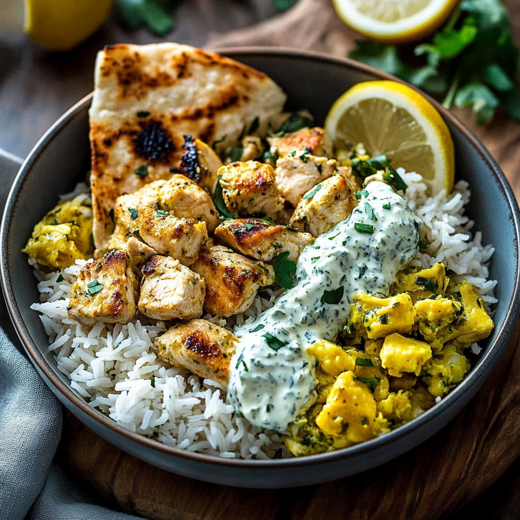 Recipe preparation for Dump and Bake Chicken Tzatziki Rice