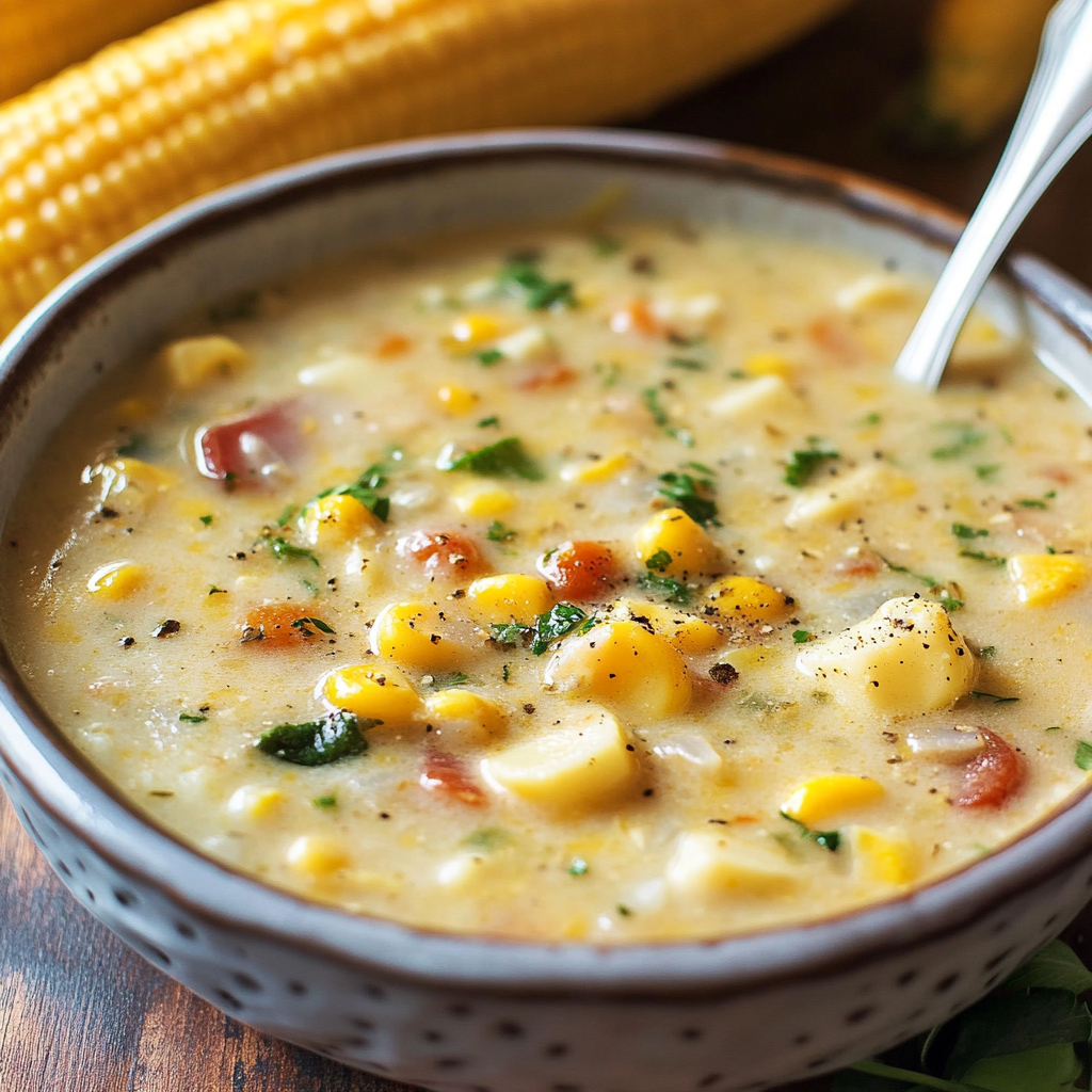 Recipe preparation for Summer Fresh Corn and Zucchini Chowder