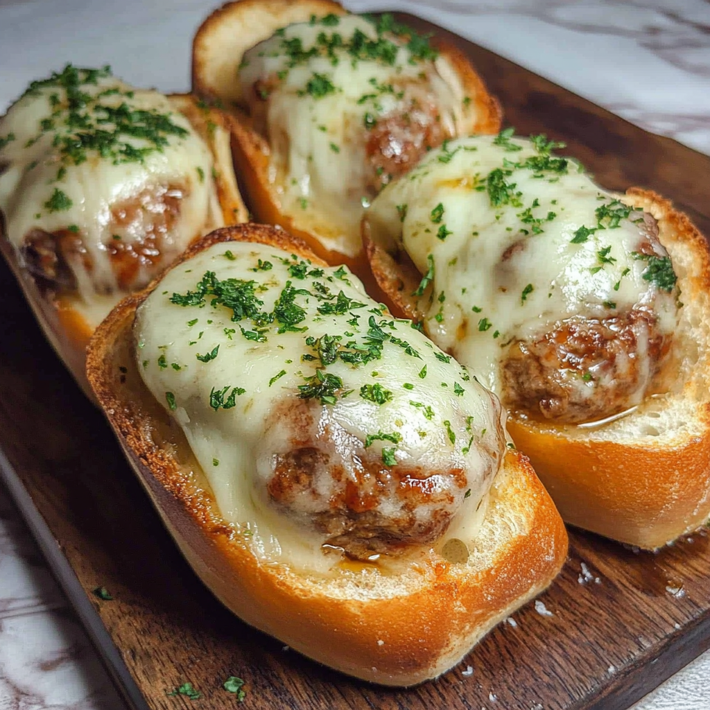 Recipe preparation for Garlic Bread Meatball Subs