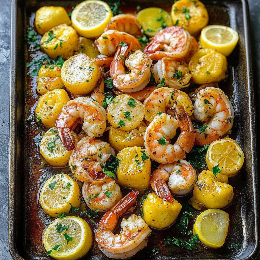 Recipe preparation for Sheet Pan Shrimp Boil