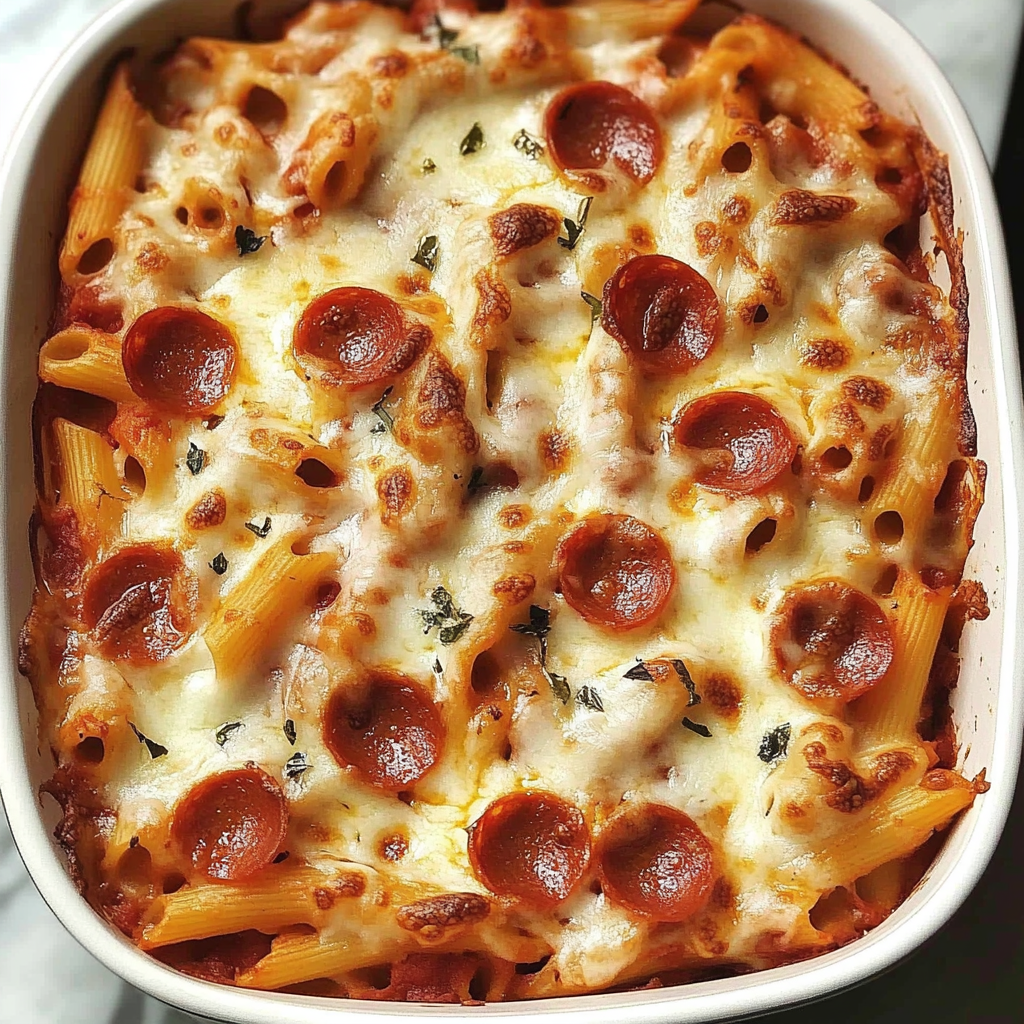 Recipe preparation for Pizza Pasta Bake