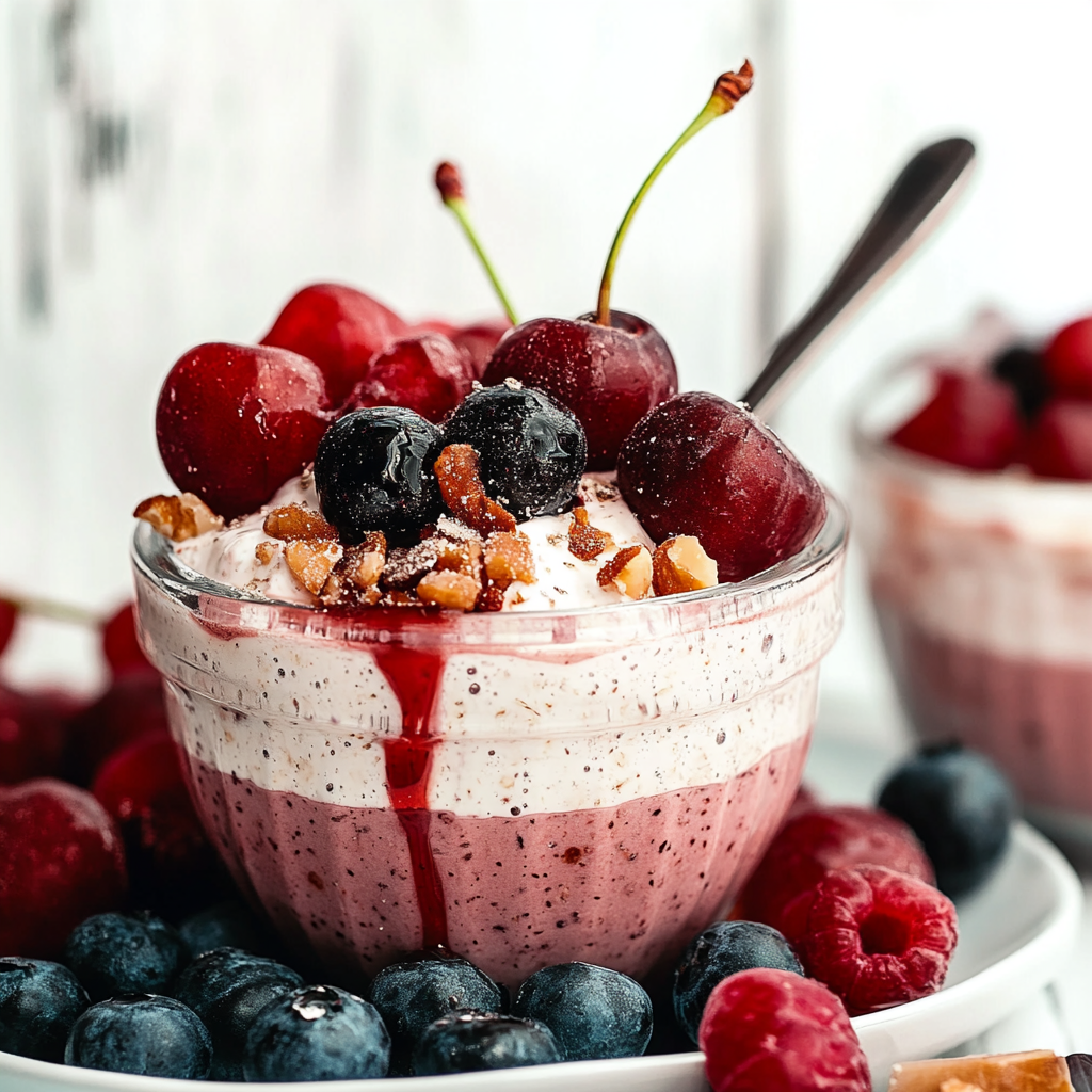 Recipe preparation for Cherry overnight oats