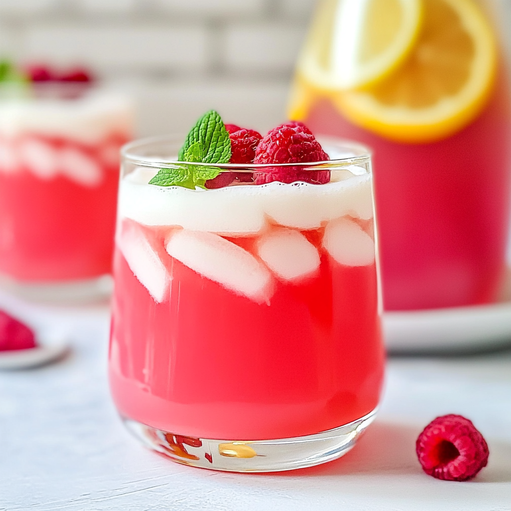 Recipe preparation for Raspberry Lemonade