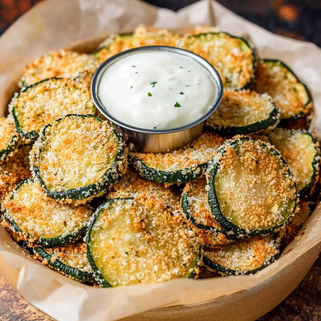 Recipe preparation for Baked Zucchini Chips