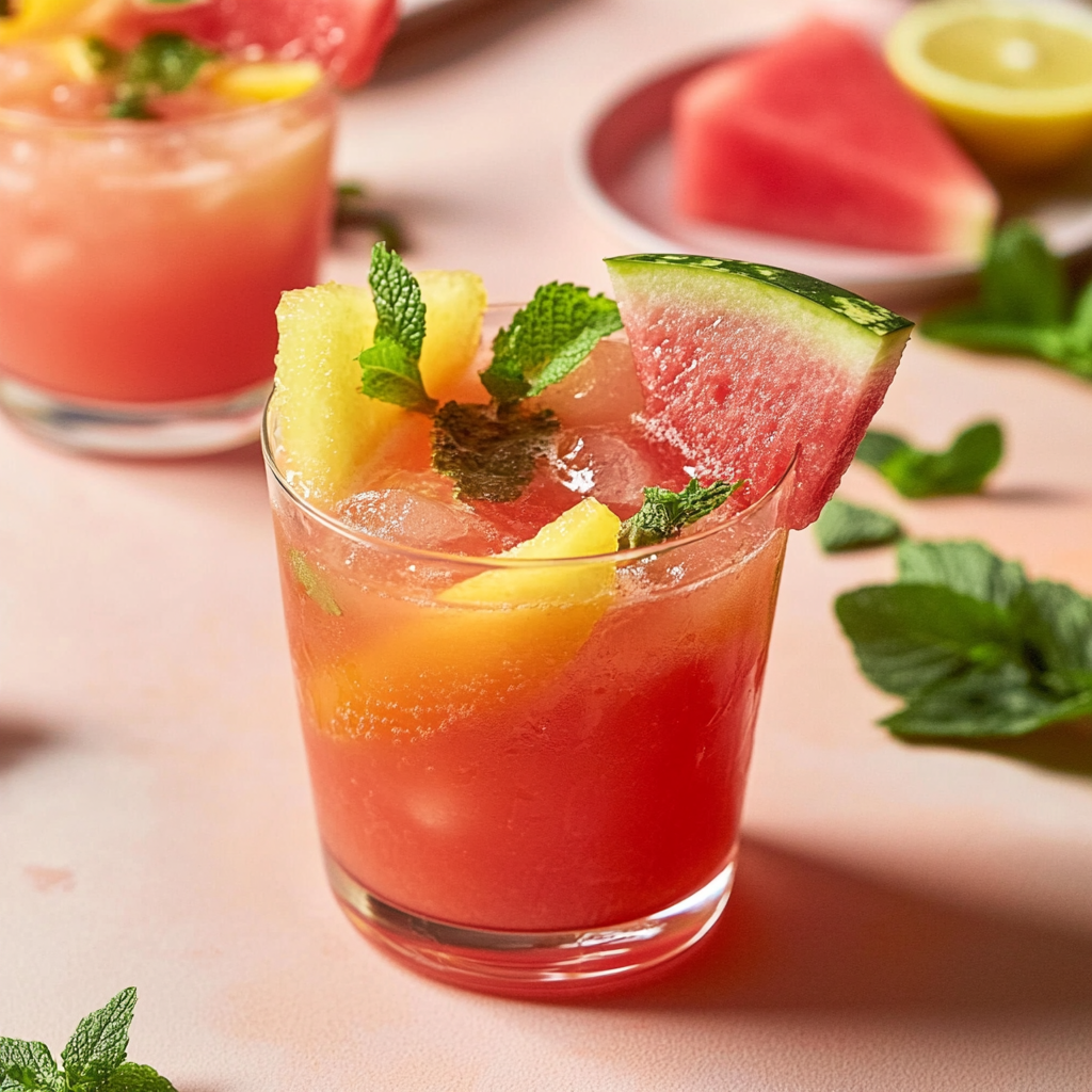 Recipe preparation for Watermelon Lemonade Recipe for Summer