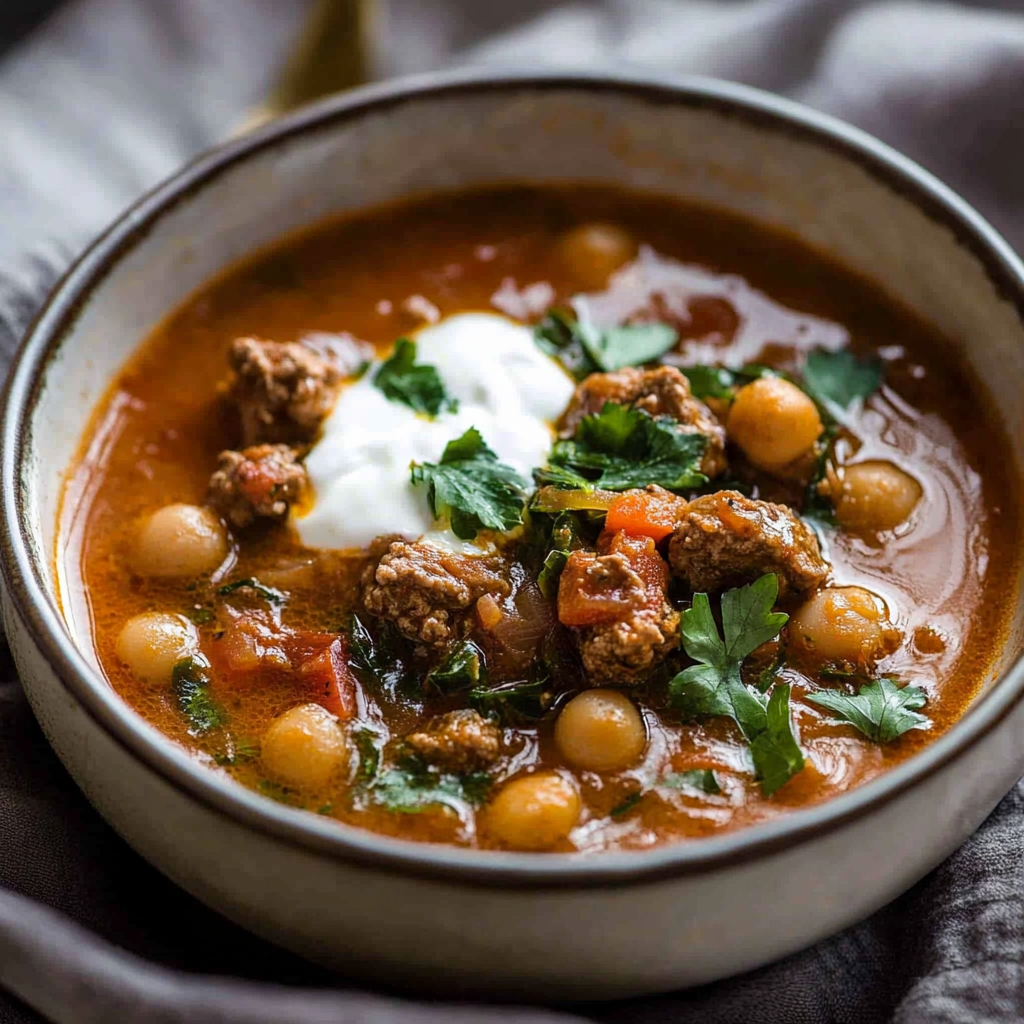 Recipe preparation for Lamb Shawarma Chickpea Soup