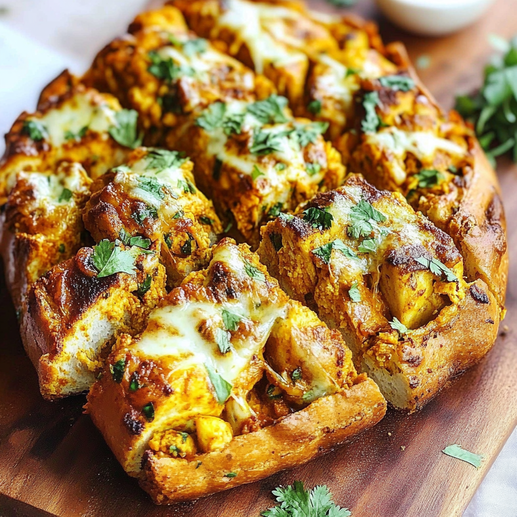 Recipe preparation for Tandoori Chicken Garlic Bread