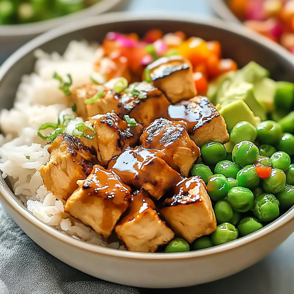 Recipe preparation for Chicken Poke Bowl
