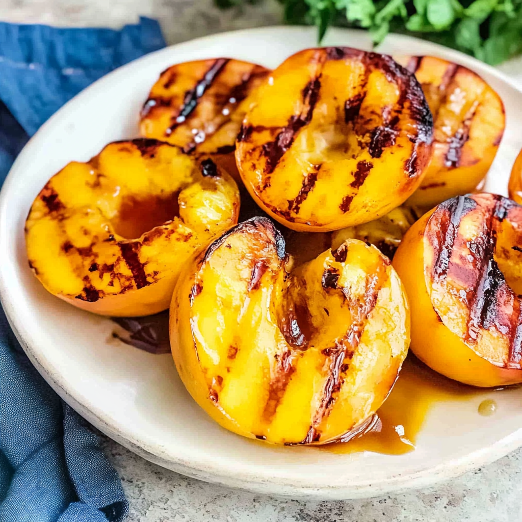 Recipe preparation for Grilled Peaches