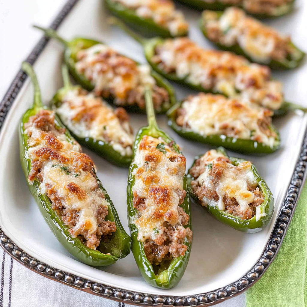 Recipe preparation for Sausage Stuffed Jalapenos