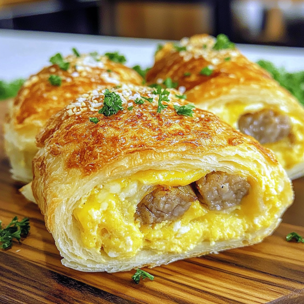 Recipe preparation for Breakfast Crescent Rolls