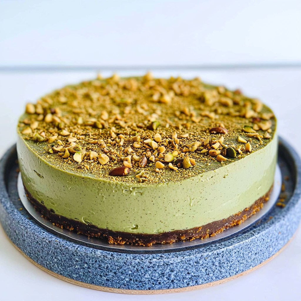 Recipe preparation for Pistachio Cheesecake