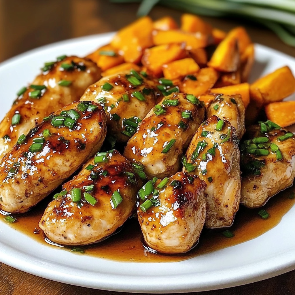 Recipe preparation for Honey Garlic Chicken Sweet Potatoes