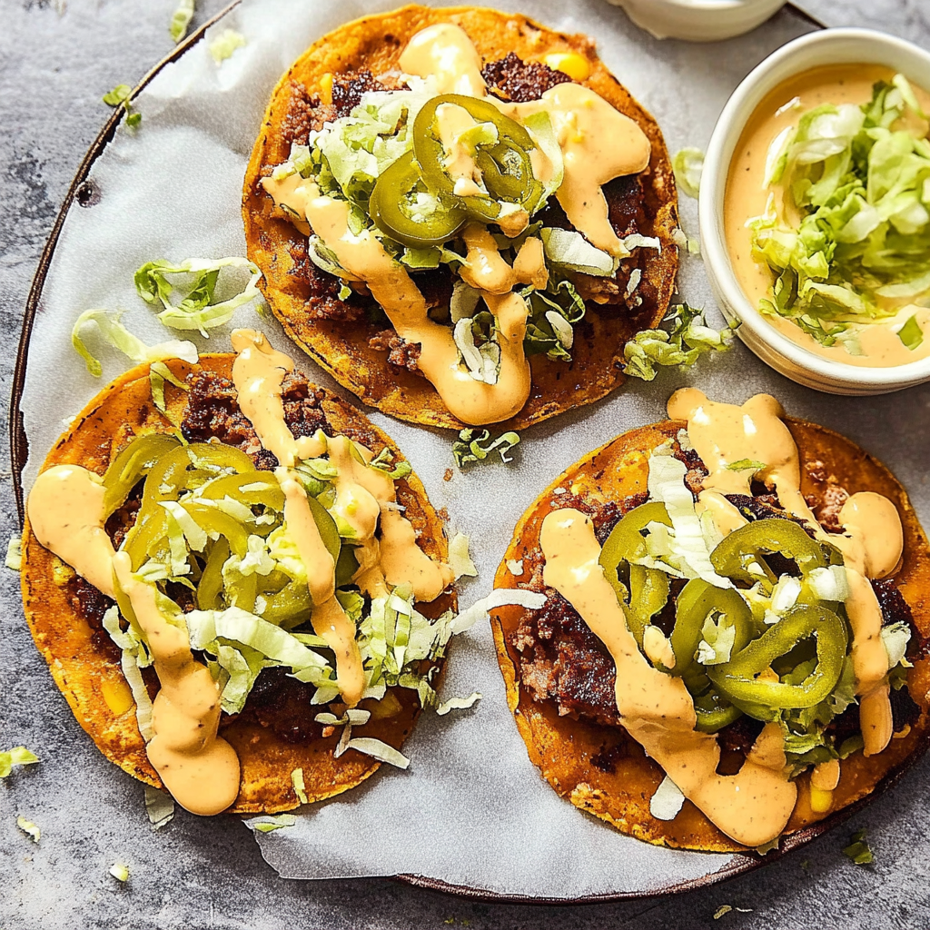 Recipe preparation for Smashed Burger Tacos