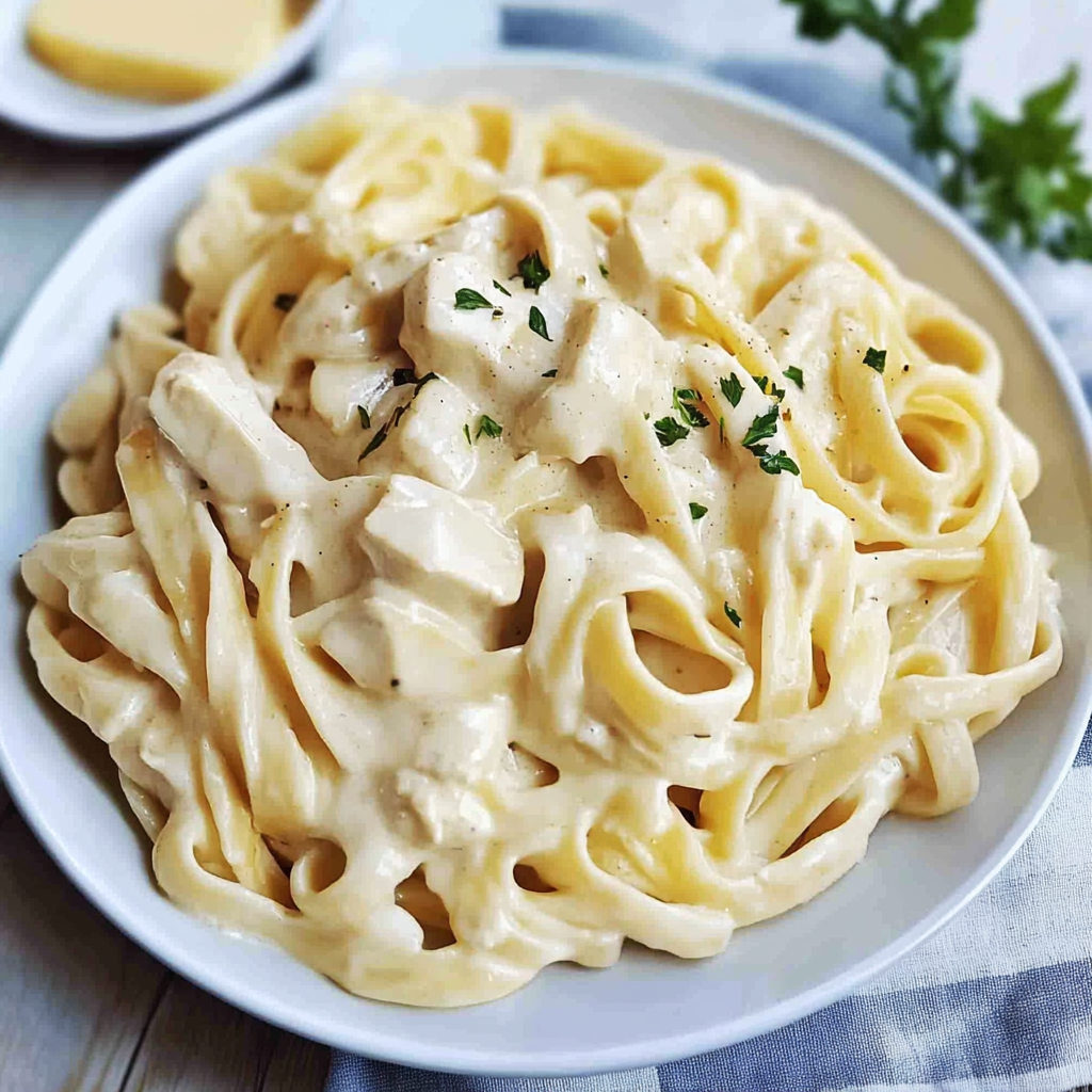 Recipe preparation for Quick Fettuccine Alfredo