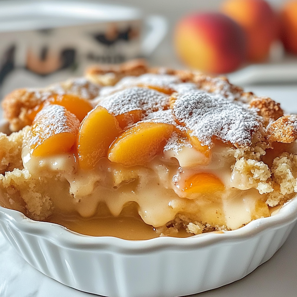 Recipe preparation for Tennessee Peach Pudding
