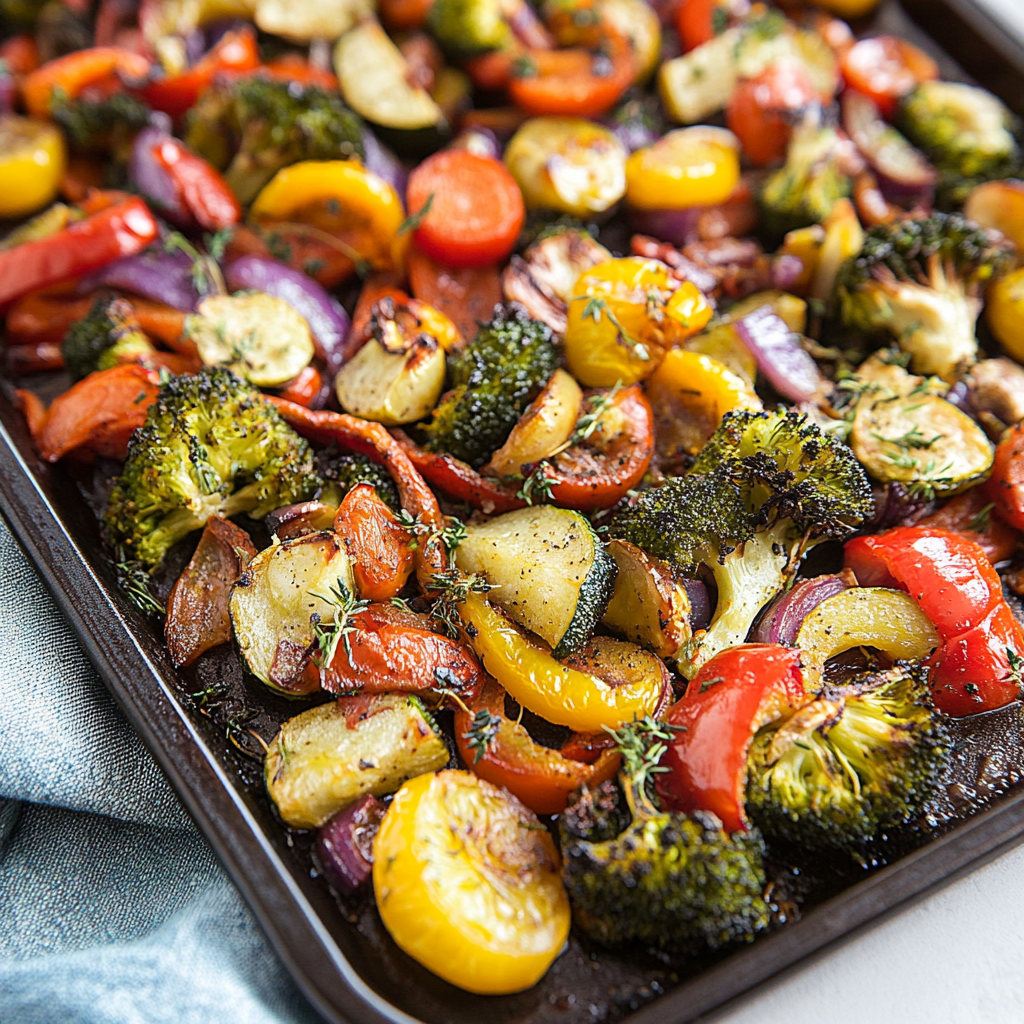 Recipe preparation for Garlic Herb Roasted Veggies
