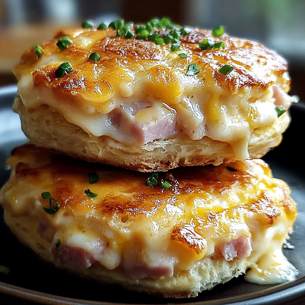Recipe preparation for Ham and Cheese Butter Biscuits