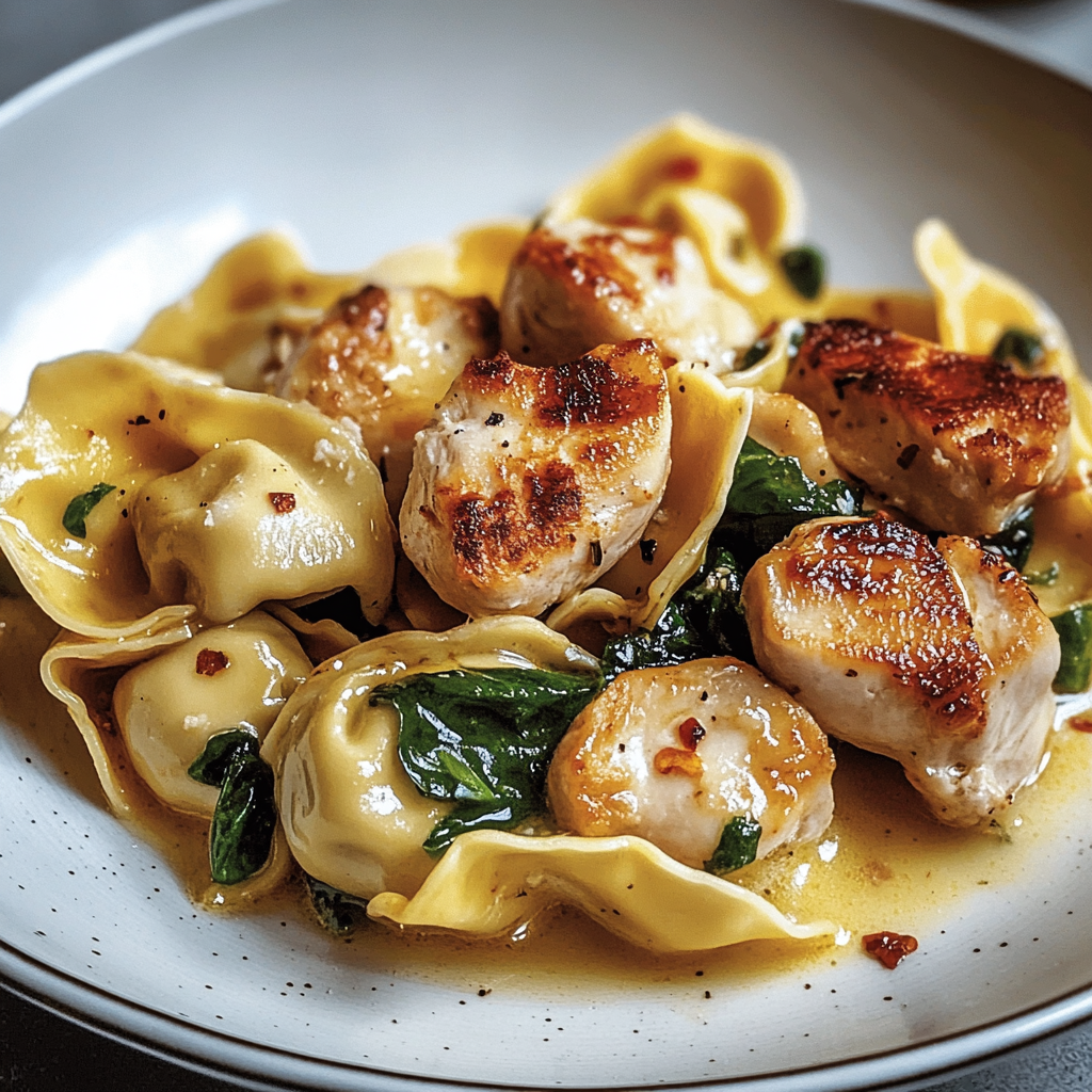 Recipe preparation for Marry Me Chicken Tortellini