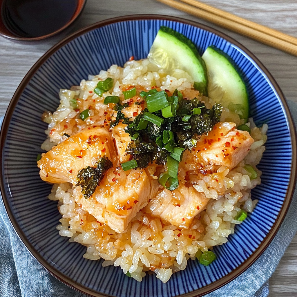 Recipe preparation for Copycat Salmon Rice Bowl