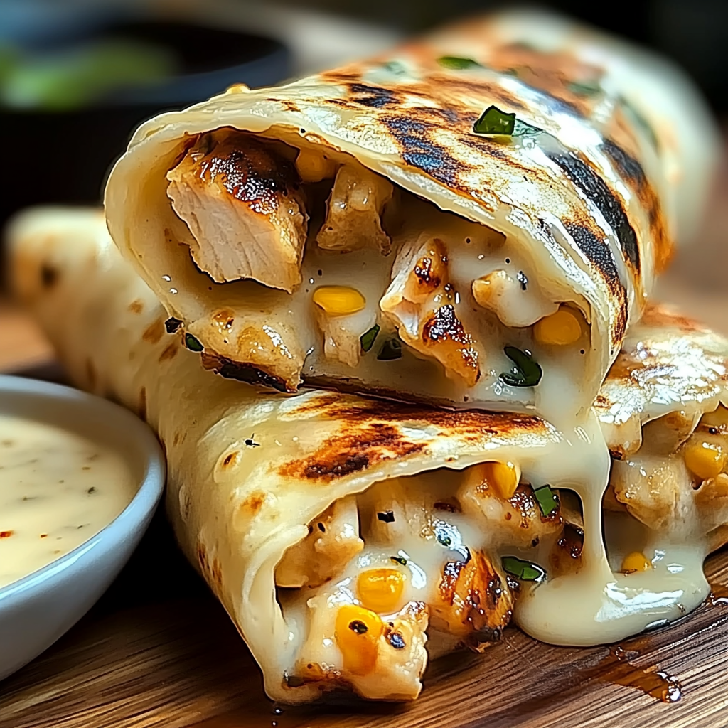 Recipe preparation for Chicken Garlic Chicken Wraps