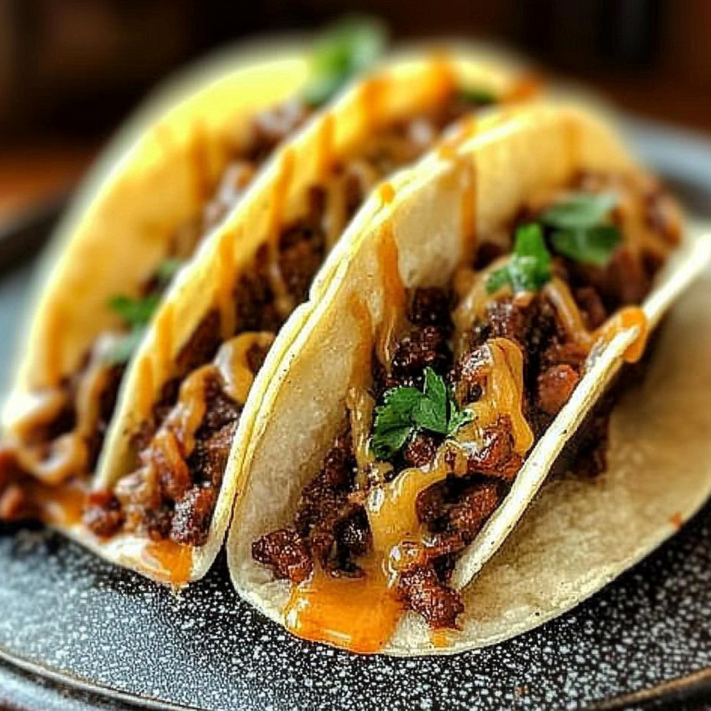 Recipe preparation for Garlic Butter Honey BBQ Beef Tacos