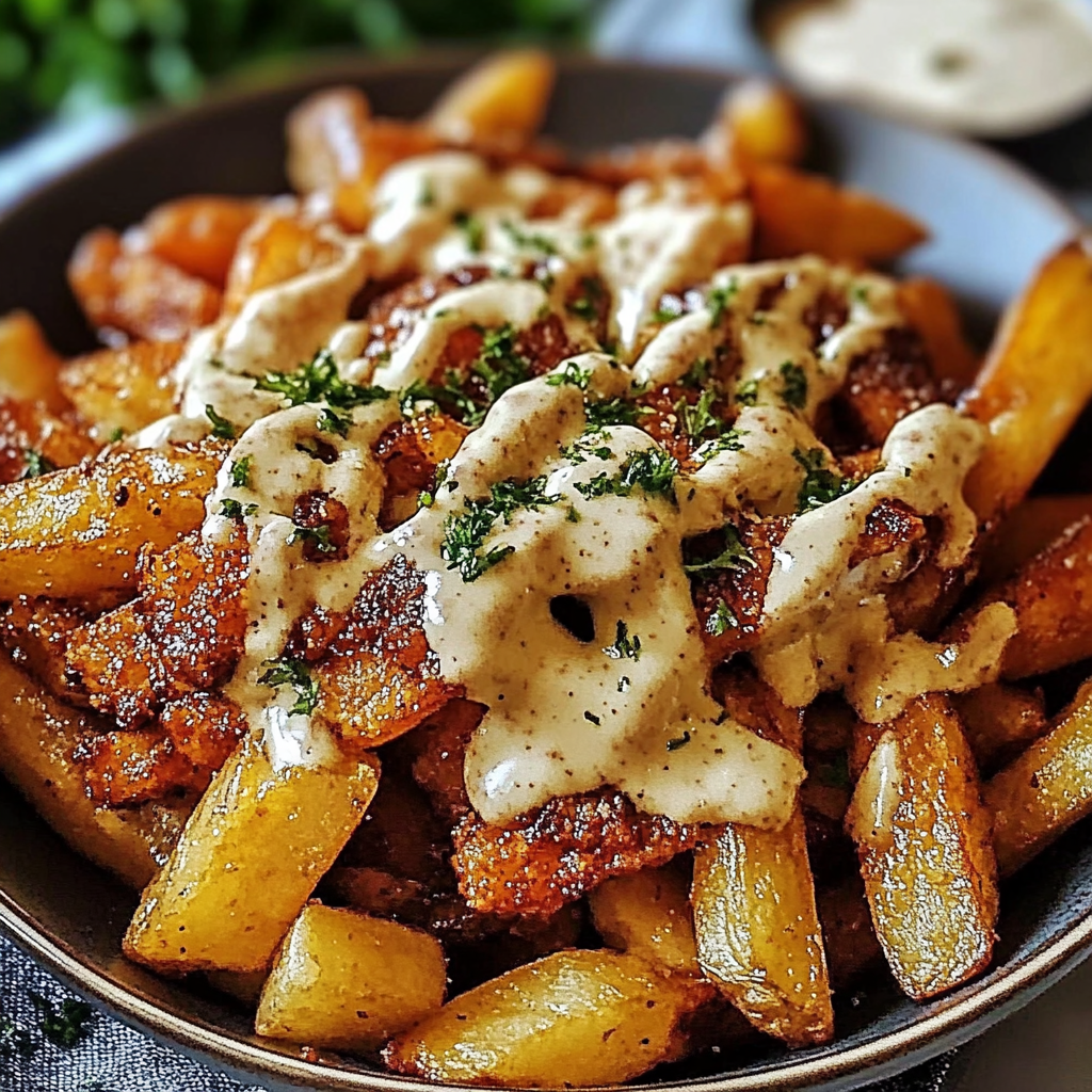 Recipe preparation for Louisiana Voodoo Loaded Fries