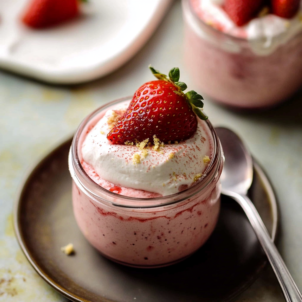 Recipe preparation for Fresh Strawberry Mousse