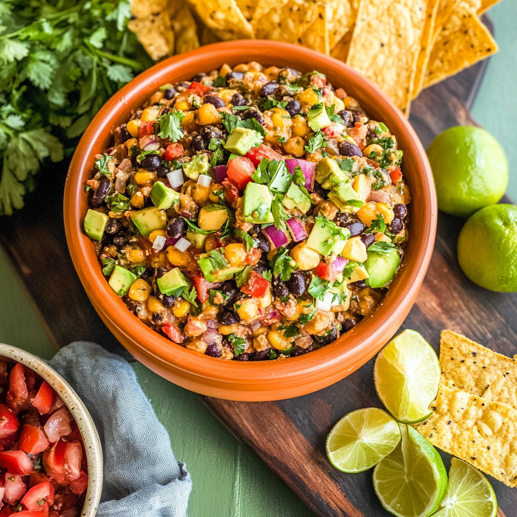Recipe preparation for Texas Cowboy Caviar Dip