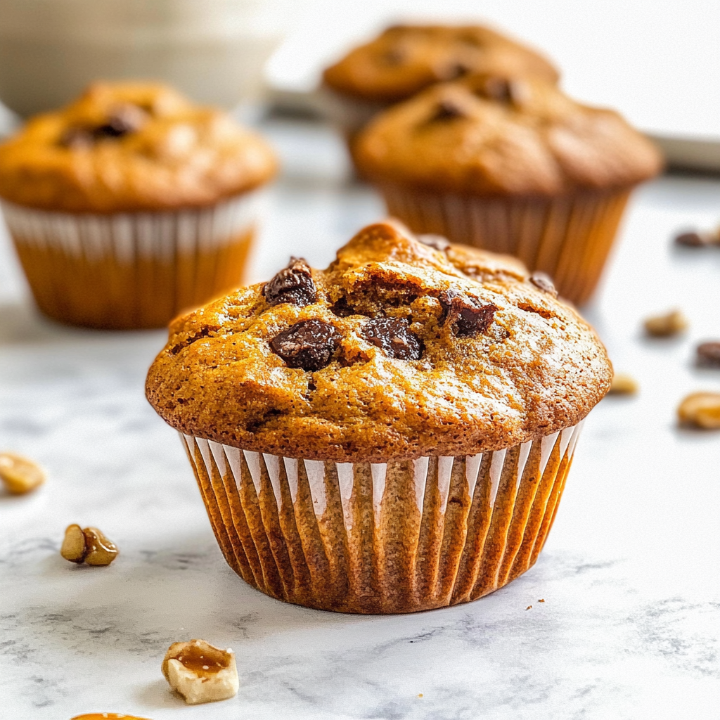 Recipe preparation for Pumpkin Banana Muffins
