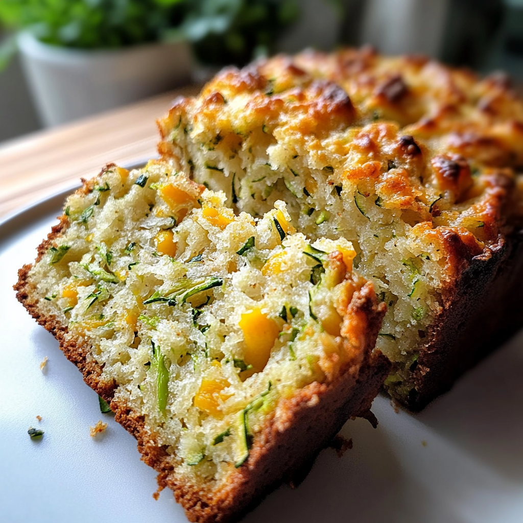 Recipe preparation for Savory Cheddar Zucchini Bread