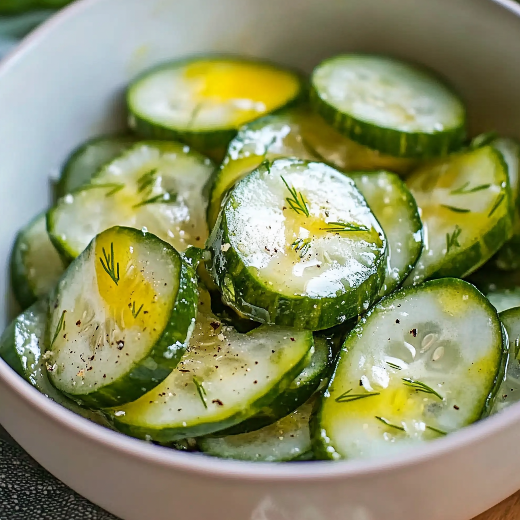Recipe preparation for Pickle Juice Ranch Cucumber Salad