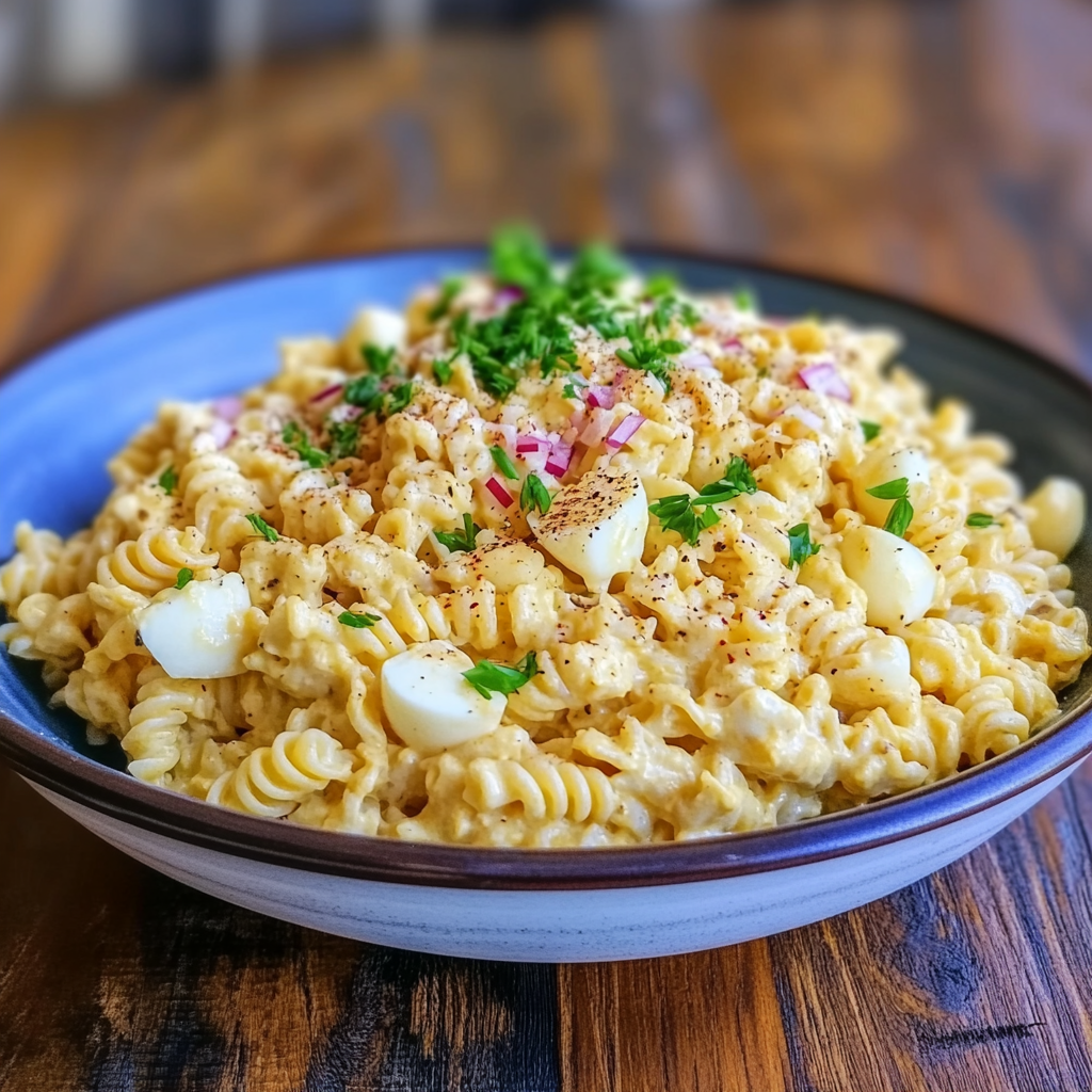 Recipe preparation for Egg Pasta Salad