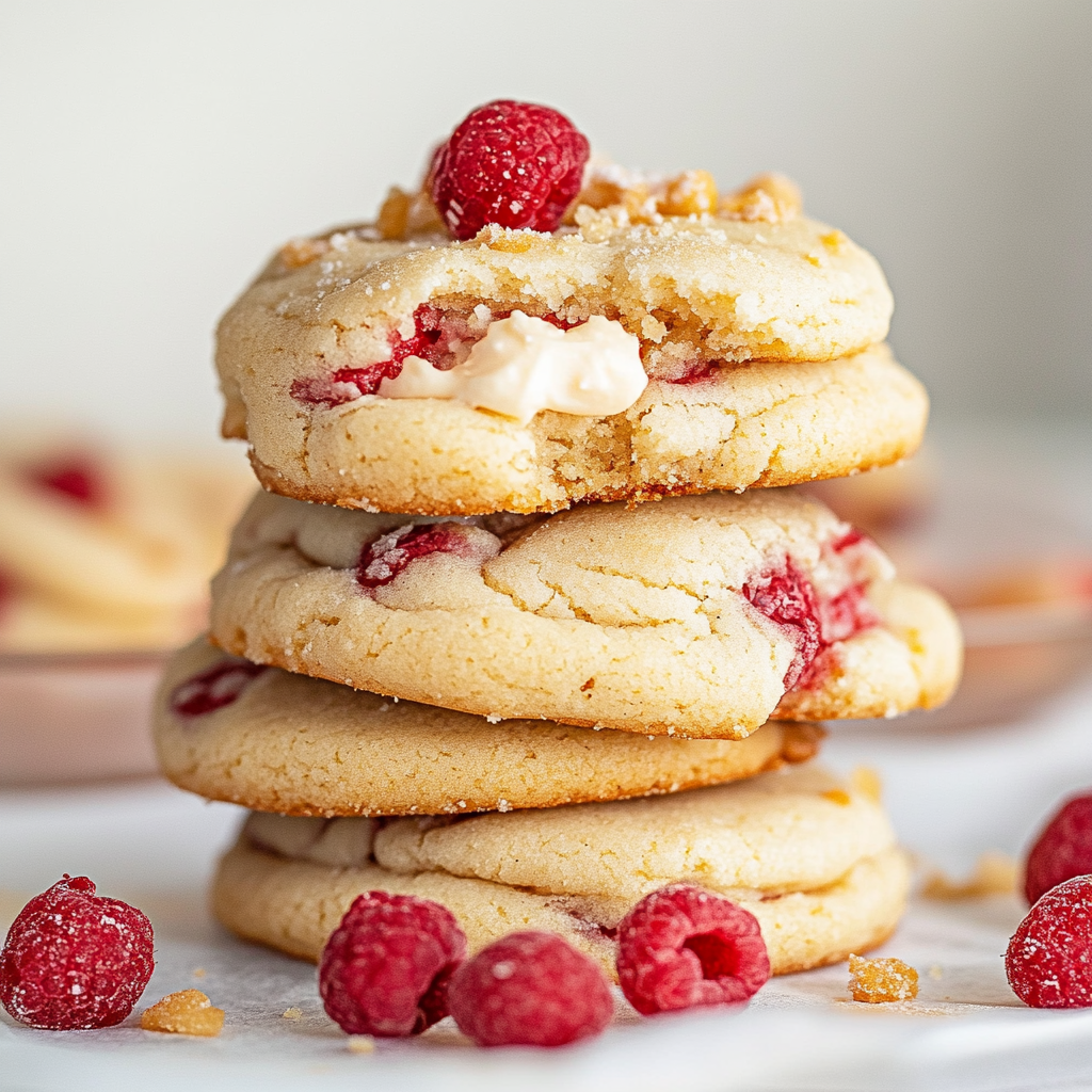 Recipe preparation for Raspberry Cheesecake Cookies