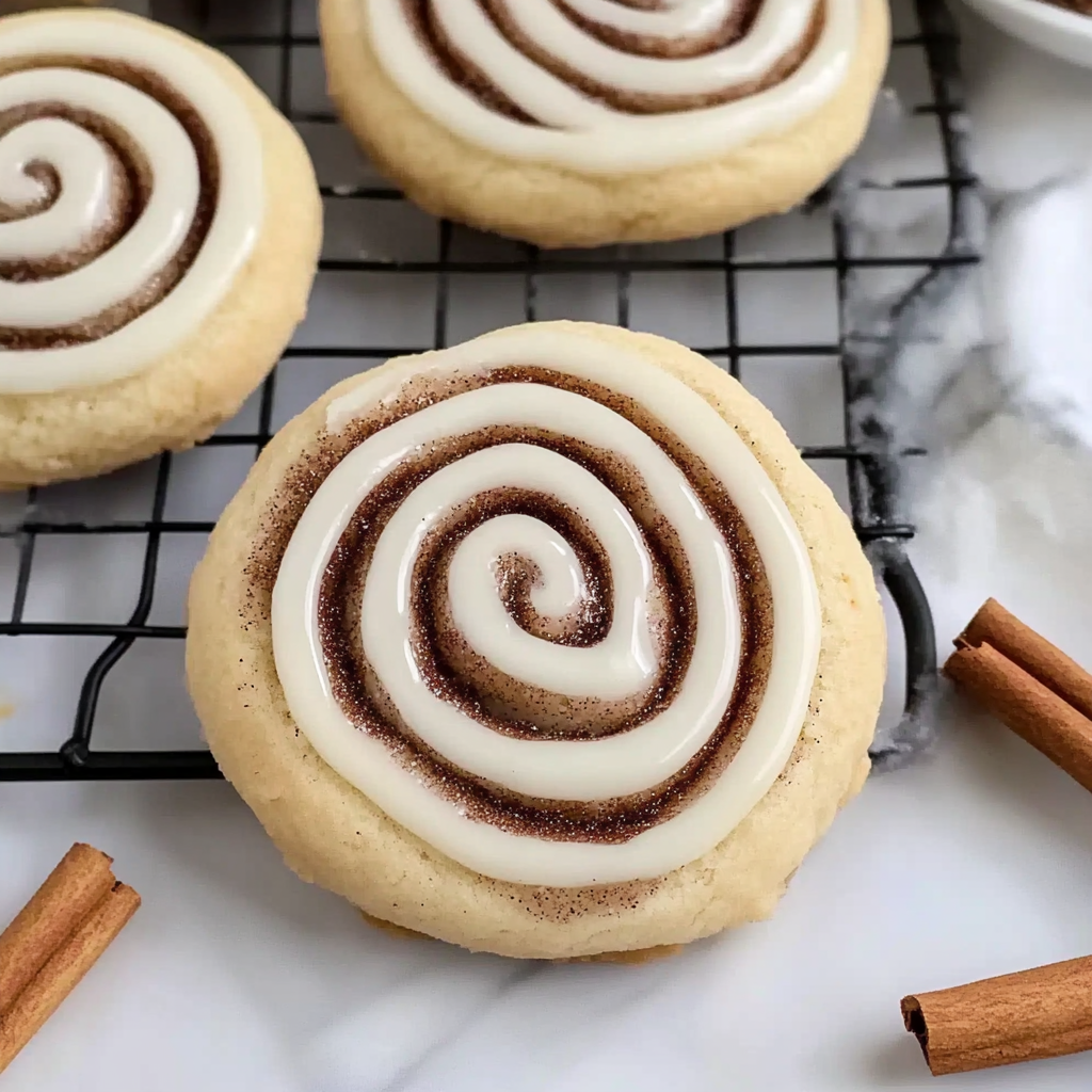 Recipe preparation for Cinnamon Roll Sugar Cookies
