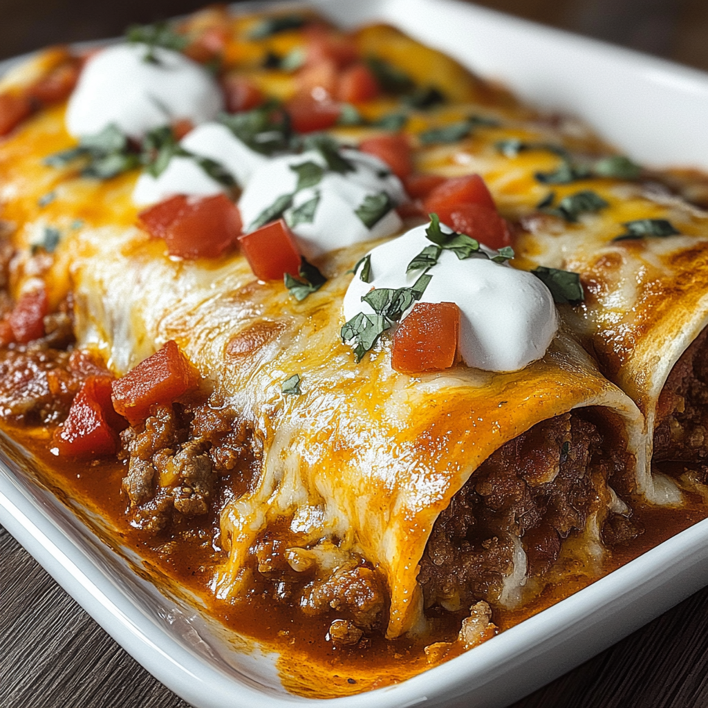 Recipe preparation for Pizza Enchiladas Pepperoni Beef