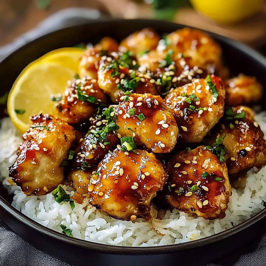 Recipe preparation for Honey Garlic Lemon Chicken