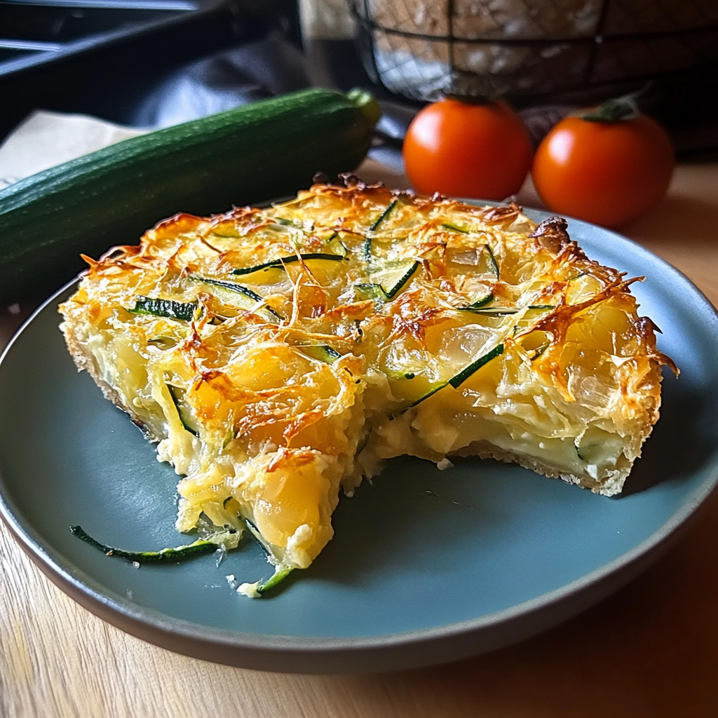 Recipe preparation for Zucchini Onion Pie