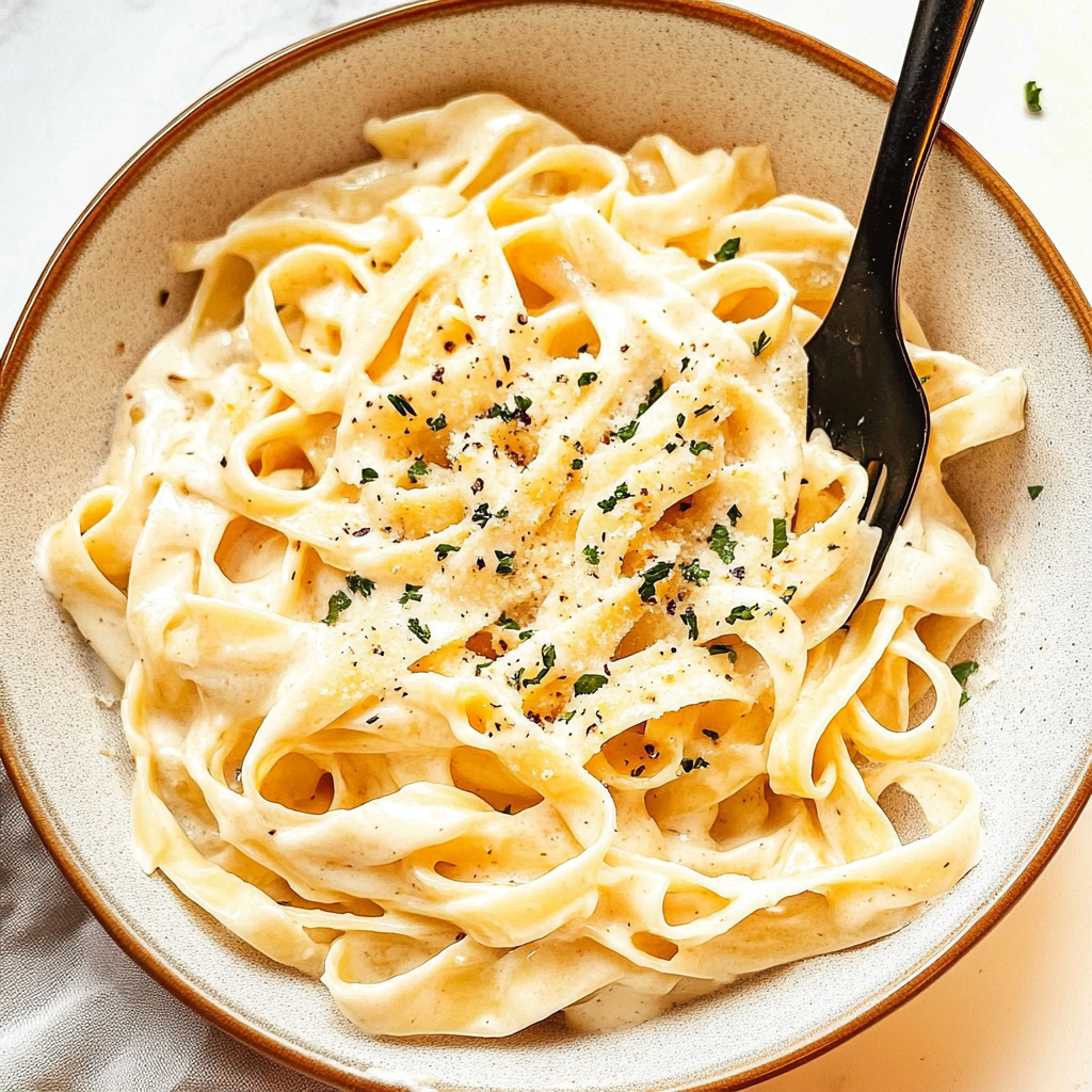 Recipe preparation for Healthy Alfredo Sauce