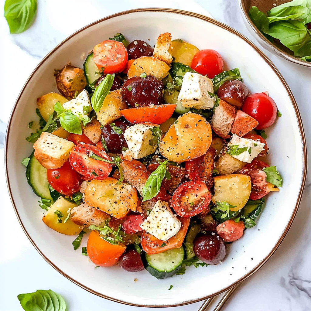 Recipe preparation for Panzanella Salad