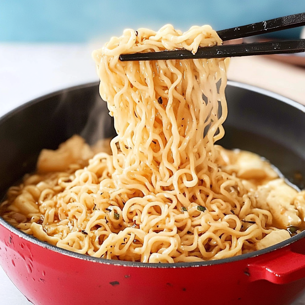 Recipe preparation for Garlic butter Ramen Noodles
